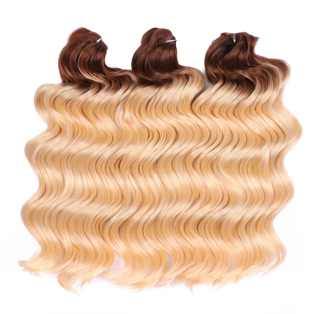 Synthetic Twist Crochet Curly Hair 16 Inch Deep Wave Braid Hair Ombre Pink Blonde Brown Water Wave Braiding Hair Extensions 6