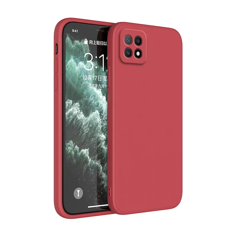 Luxury Shockproof Silicone Soft Case with Camera Protection - Classic Square Design