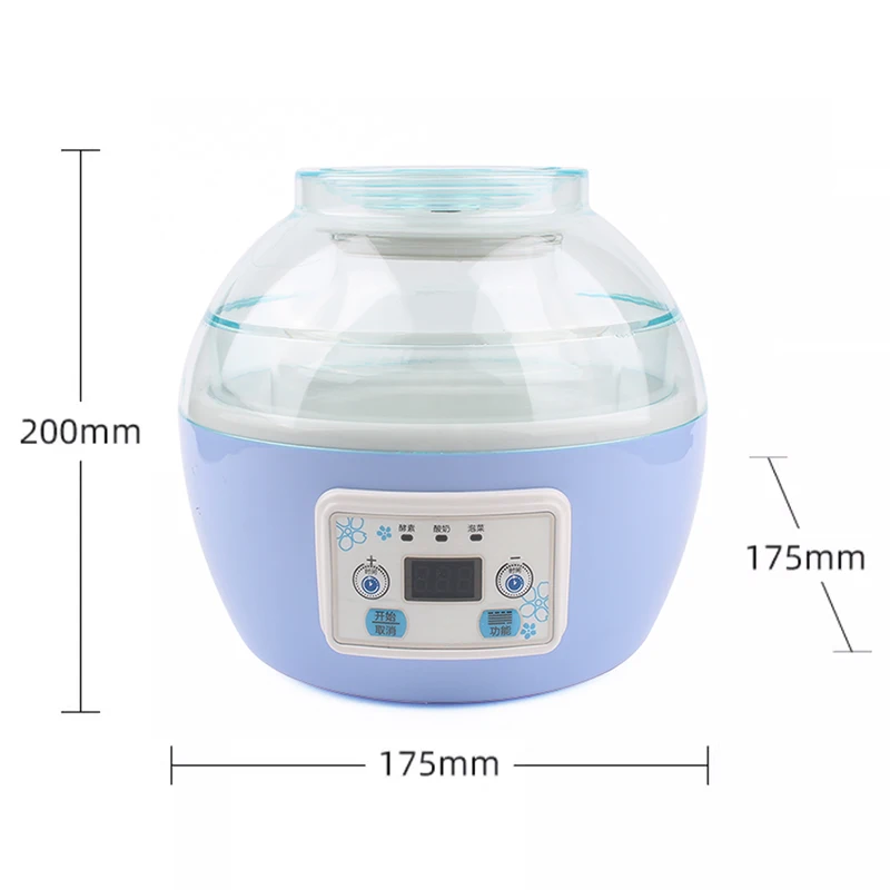 DMWD Electric Yogurt Maker Multifunction Natto Leben Fermenter Automatic Rice Wine Fruit Enzyme Machine 2L Yoghurt Glass Liner