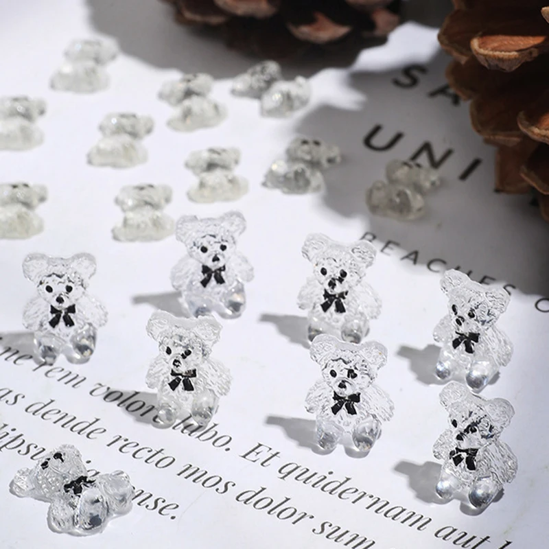 Kawaii Bear Nail Charms 3D Resin Cute Cartoon Tie Bow Bear Nail Gems  Decorations DIY Nail Art Fashion Jewelry Charms Accessories - AliExpress