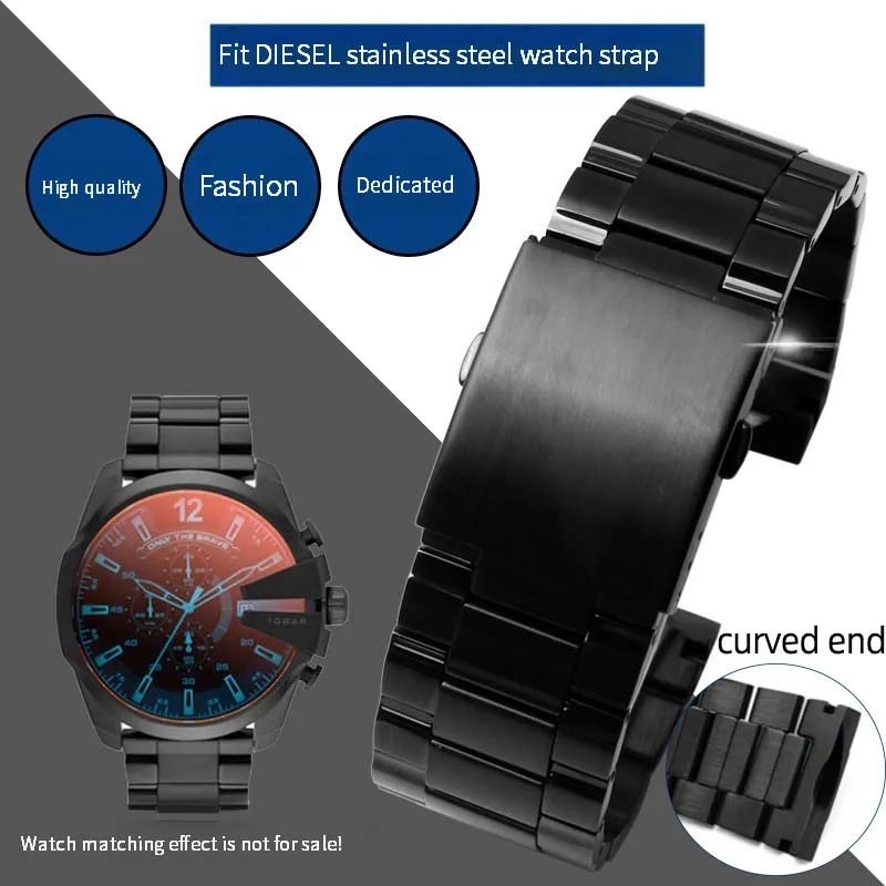 

Браслет из нержавеющей стали для часов diesel DZ4318 DZ4323 DZ4283 DZ4309, изогнутый металлический ремешок для наручных часов, 26 мм