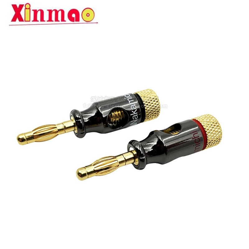 1 Set Pure Copper Gold-Plated 4Mm Banana Plug Welding Free Audio Power Amplifier Terminal Horn Speaker Line Lantern Head