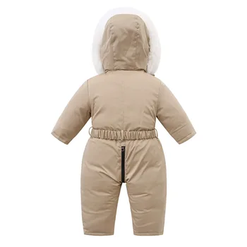 AYNIGIELL جديد الشتاء بدلة تزلج للأطفال 2-5Y الفراء بطانة الصبي الثلوج دعوى ارتداء الفتيات وزرة دافئة الأطفال رشاقته سنوسويت بذلة 6