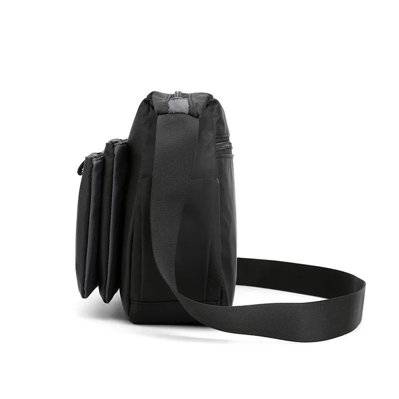 Strong Oxford Shoulder Crossbody Bags Men Economical Messenger Bag Multilayer Pockets Design Style Solid Colors Durable Zippers