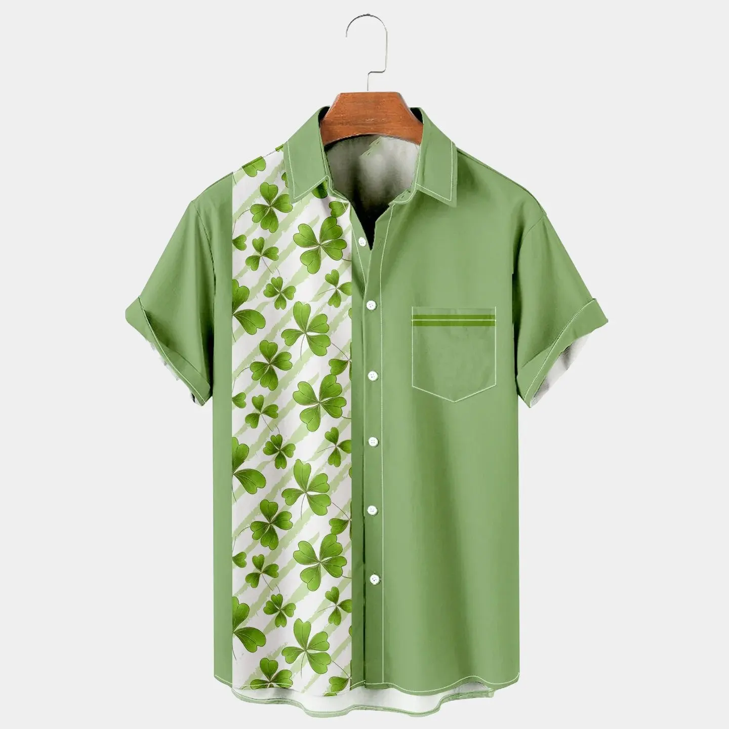 

Simple Clover Print Men's Large Shirt men-s-top R8