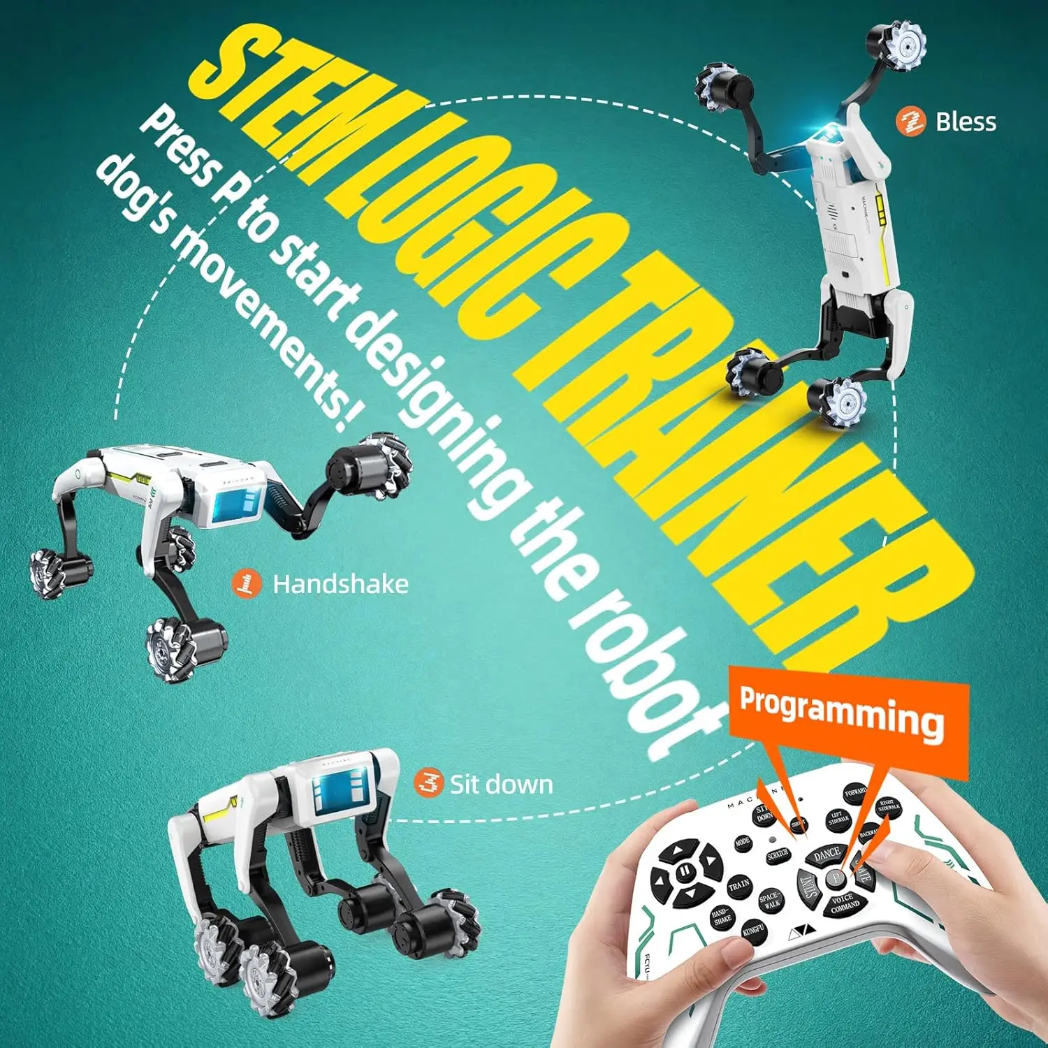 Chien robot RC intelligent programmable avec tir et marche bionique