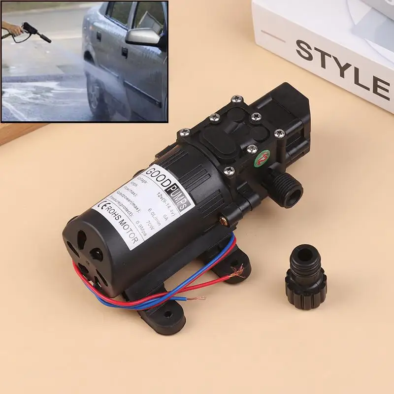 70W DC 12V Micro Electric Diaphragm Reflux Water Pumps Automatic Switch 6L/Min for High Pressure Car Washing / Home Irrigatiom water pump accessories