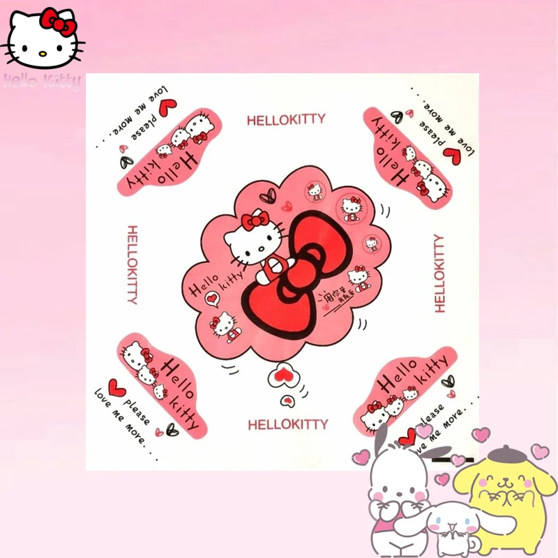 

Hello Kitty 100Pcs Greaseproof Paper Anime Sandwich Burger Fries Wraps Disposable Greaseproof Paper Food Baking Wrapping Paper