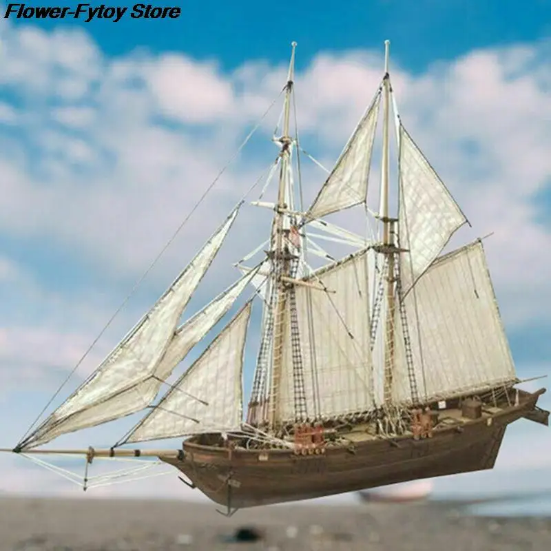 1 Set 1:100 Halcon Wooden Sailing Boat Model DIY Kit Ship Assembly Decoration Gift NEW