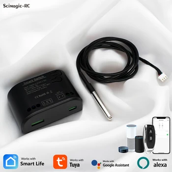 12V 24V 220V 1 Relay Tuya Smart Switch With Temperature Sensor Wifi Module Thermostat Data Monitoring RF433 Remote Control Alexa 1