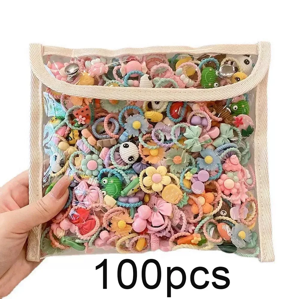 Adorable Cartoon Animal & Fruit Decorative Hair Ties with High Elasticity