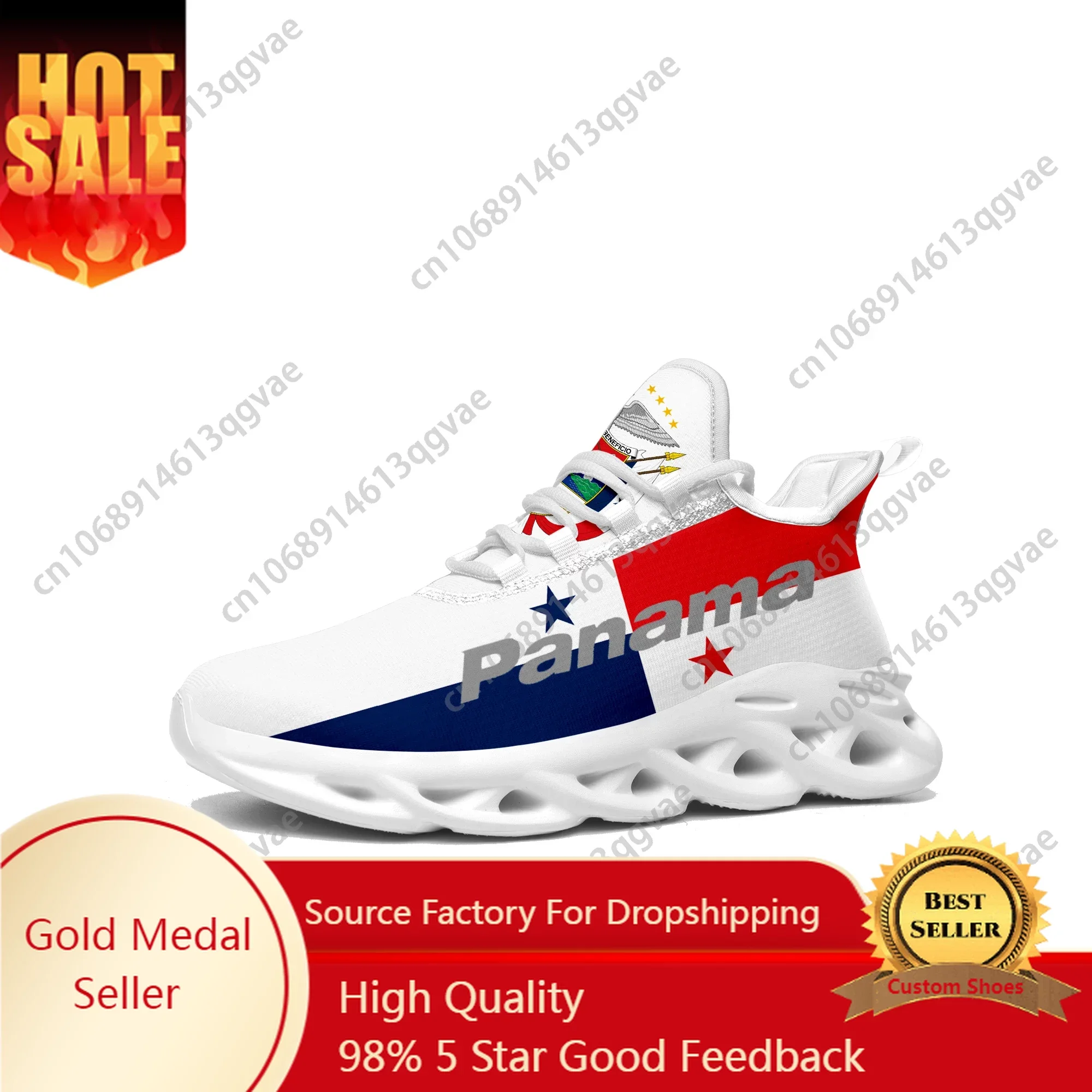 

Panamanian Flag Flats Sneakers Mens Womens Aaron Sports Running Sneaker Lace Up Mesh Footwear Panama Tailor-made Shoe White