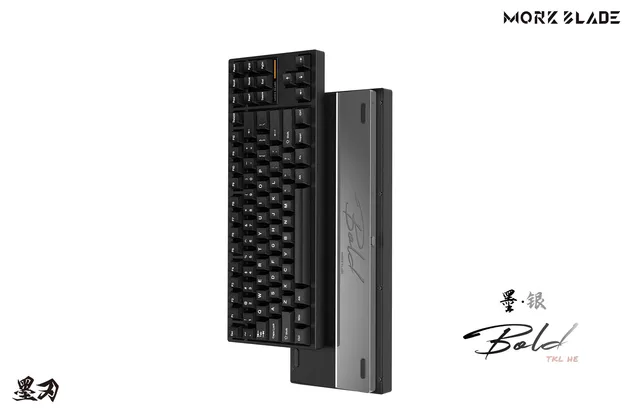 キーボード MORKBLADE Bold TKL HE Black/Silver 金属筐体のラピッドトリガー対応キーボード「MorkBlade BOLD TKL