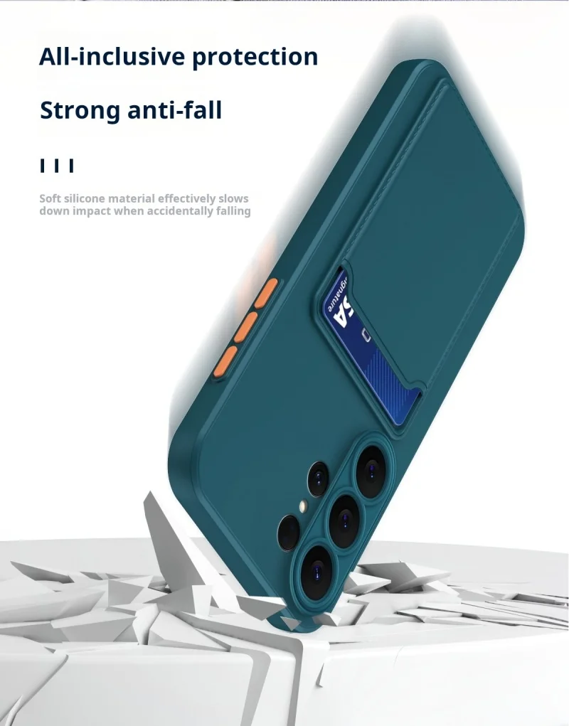Premium Silicone Phone Case with Luxury Wallet Card Holder Slot
