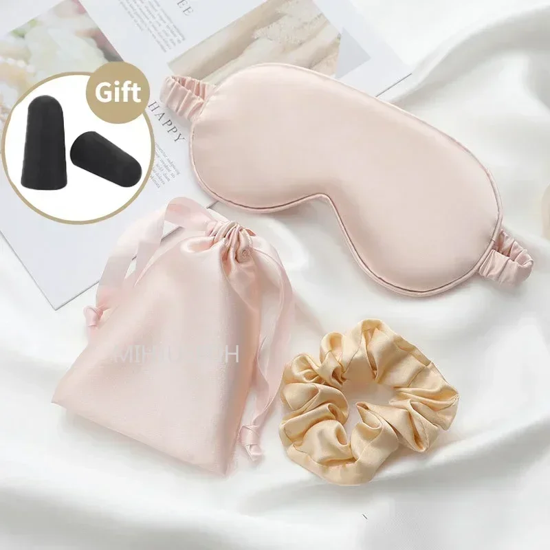 Luxurious Women's Silk-Inspired Sleep Mask Set - 3-Piece Comfort Eye Shades for Restful Travel & Relaxation