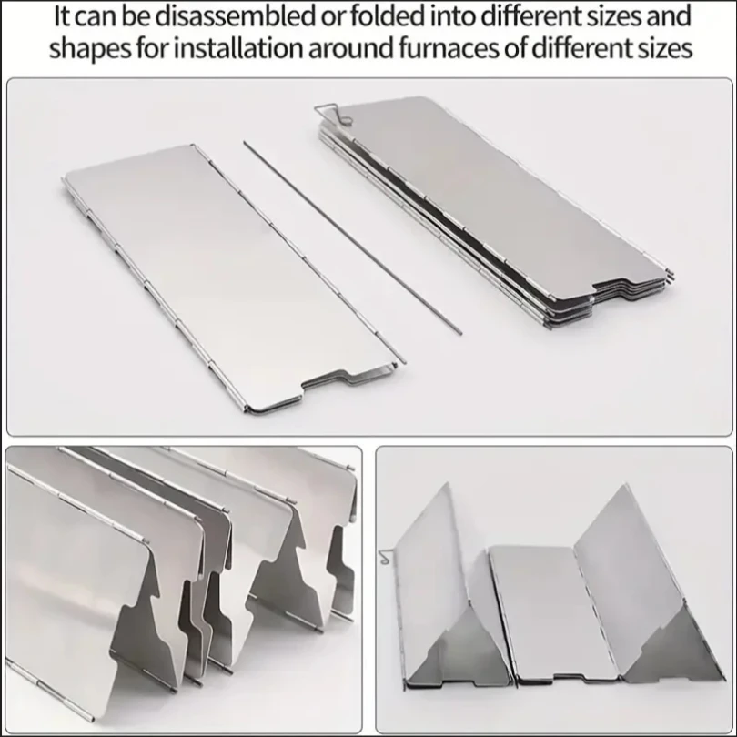 10 Plates Aluminum Alloy Stove Windscreen Ultralight Foldable Stove Windshield Suitable For Outdoor Camping Picnic Tools stove windscreen