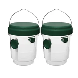 Outdoor Non - Toxic Reusable Hanging Wasp and Insect Trap (Green - 2pcs)
