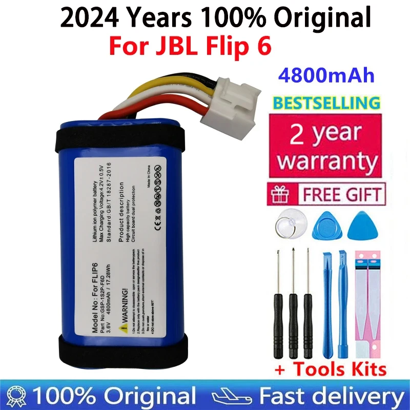 2024 100% Originale Nuovo Gsp-1S2P-F6D Di Alta Qualità Per Jbl Flip 6, Flip6 Special Edition 4800Mah Batterie Batteria Bateria Tools