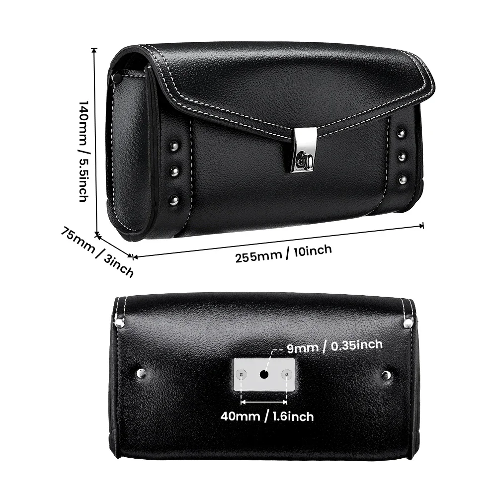 Motorcycle Leather Windshield Bag Windscreen Studded Pouch For Touring Road King Street Glide 1995-Softail Storage Tool Bag motorcycle saddlebag,motorcycle luggage,motorcycle tool pouch