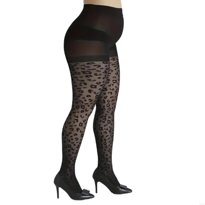 Y88A Frauen großer Größe schiere Leopardenstrümpfe Strumpfhose hohe Taille Steuerung Top Black Seidenstrumpfhosen Schlampe – Detail 10