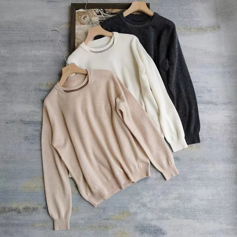 

Fall 2022 Collection Smart Casual Style 100% Cashmere High Quality Sweater