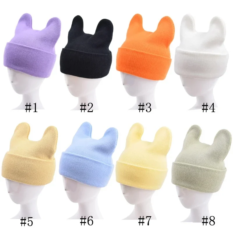 

Fashion Knitted Solid Color Keep Warm Crimping Beanie Hat Unisex Autumn Winter Elasticity Fashion Skull Cap Ski Cap