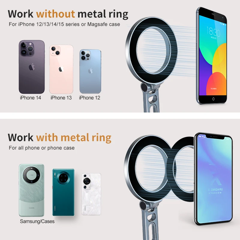 Guyefofo Phone Holder, Magnetic Phone Tripod, Eco-friendly And Stain Resistant Leather, Angle Adjustment And Powerful Magnetic Tripod For IPhone