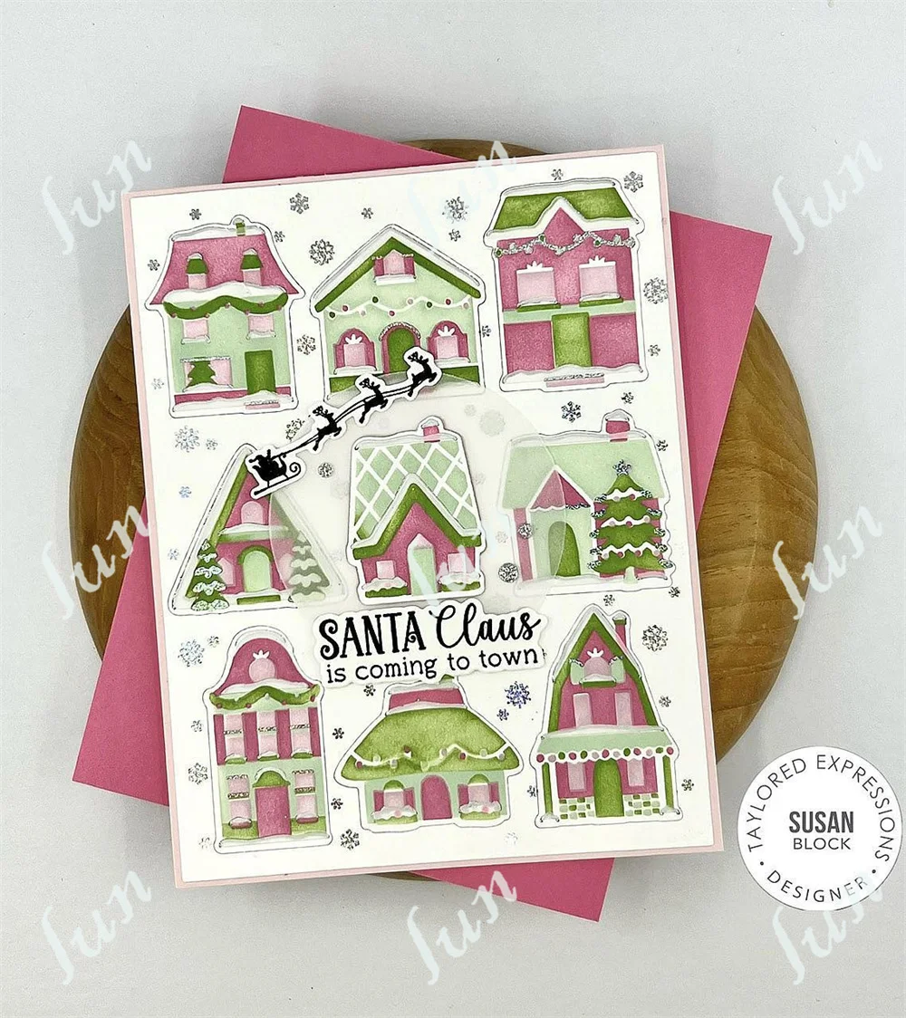 Christmas Santa Stamps and Metal Cutting Dies Sets for DIY Craft
