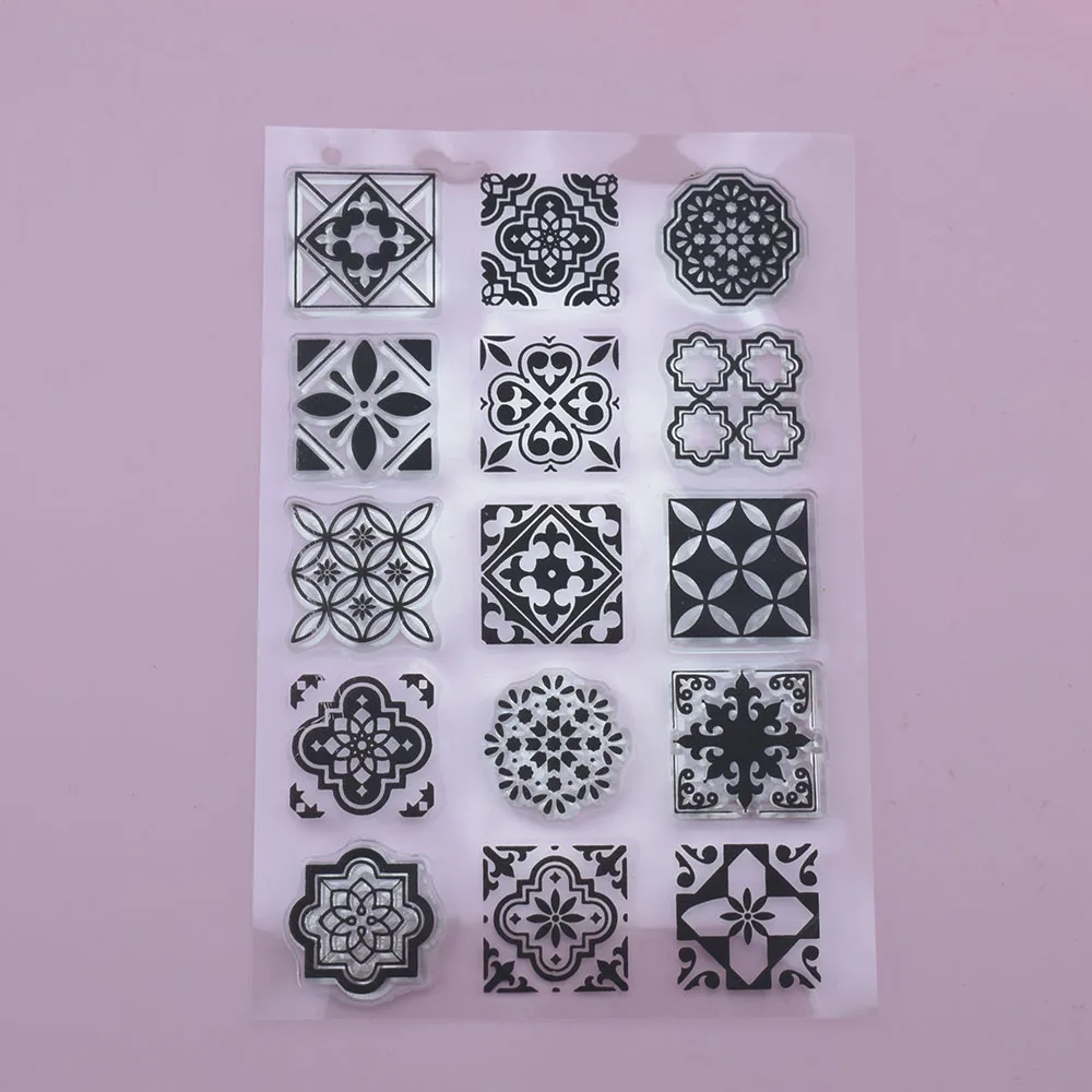 Baroque Morocco Square Mandala Lace Clay Stamp for Polymer Clay Earring Jewelry