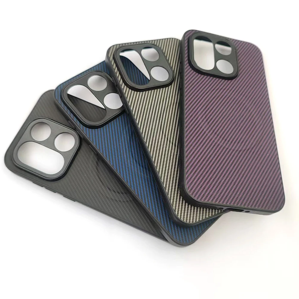 Luxury Ultra-Thin Carbon Fiber Pattern Matte Case with MagSafe Compatibility - Shockproof and Soft Cover