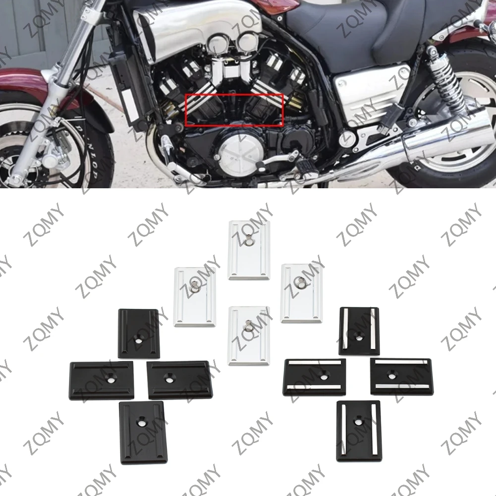 4Pcs Motorcycle Engine Decorative Cover Cap Kit Aluminum For Yamaha V ...