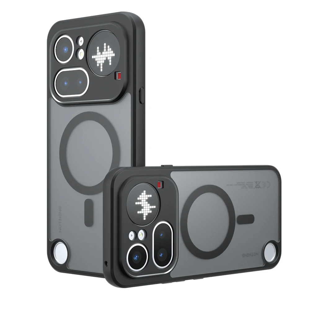Magnetic 360° Rotating Stand Shockproof Transparent Case with Frosted Acrylic Finish