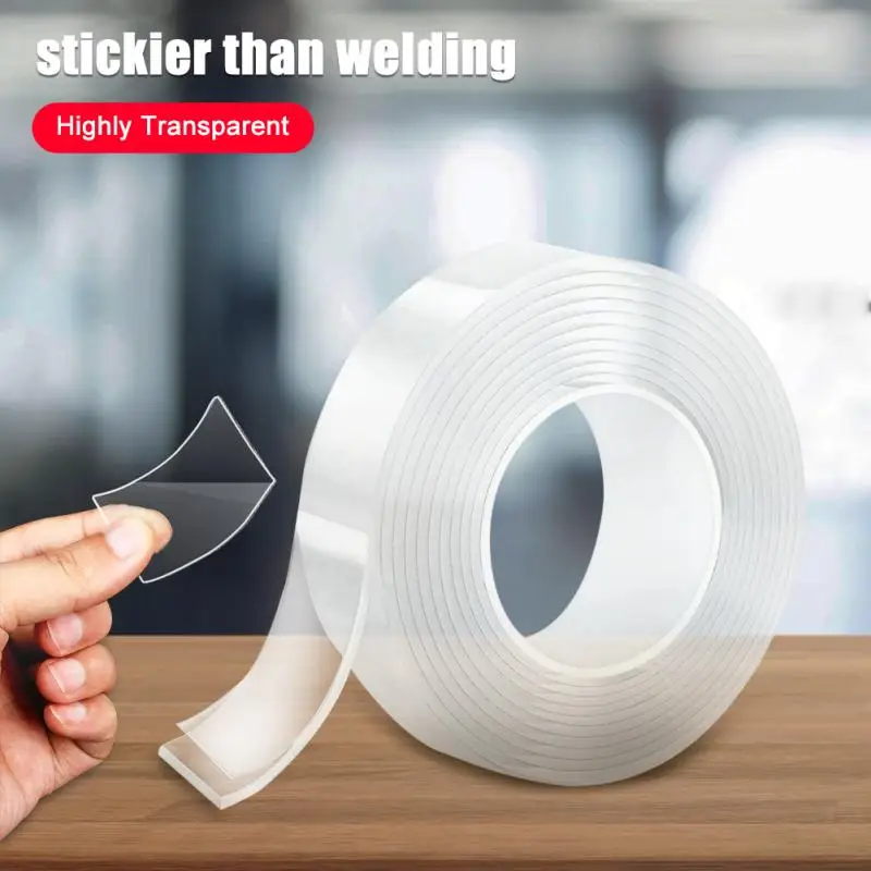 1/2/3/5M Reusable Nano Adhesive Tape Clear Double Sided Removable  Transparent Alien Tape Anti-Slip Traceless Home Supplies Tapes - AliExpress