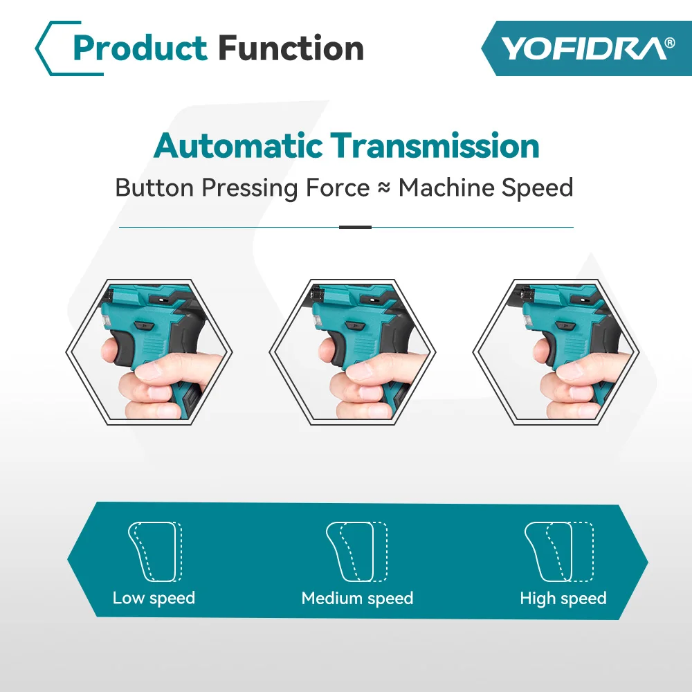 YOFIDRA 1000N.m Brushless Electric Impact Wrench High Torque 1/2 inch Screwdriver Wrench Drill Socket Set for Makita 18V Battery 4