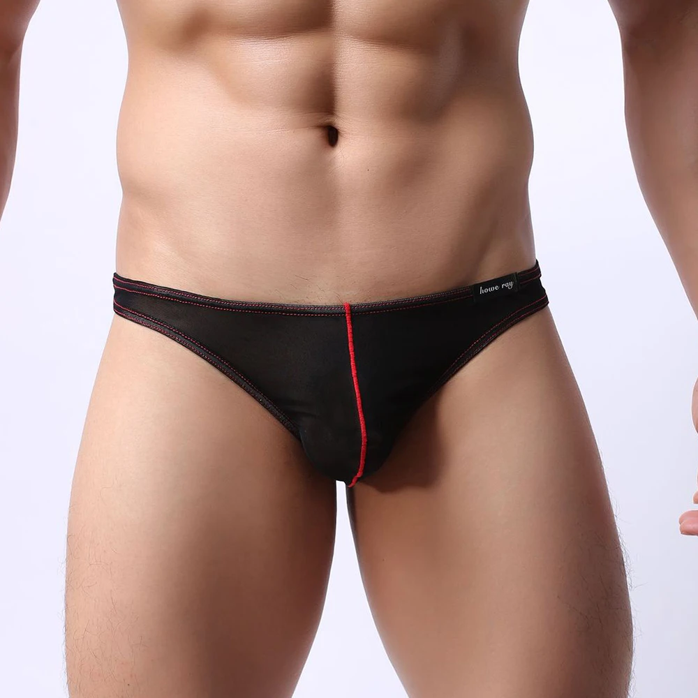 

Mens Sexy Mesh See Through Briefs Pouch Underpants Bikini Lingerie Low Rrise Slim Side Underwear Casual Short Trunks Soft Thong