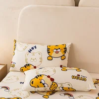 Cute Tiger Bed Sheet Set Cartoon Animal Flat Sheet & Pillow Sham Luxury Bed Cover Soft Comfortable Top Sheets Decorative Bedding 6