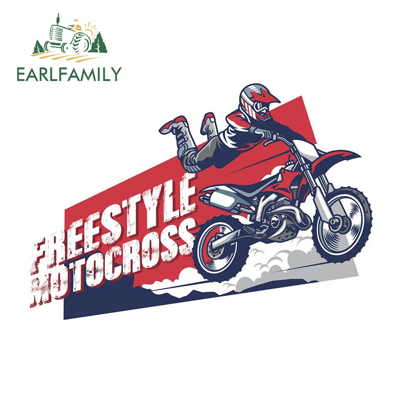 

EARLFAMILY 13 см x 9 см для фристайла, мотоциклетные крестовые автомобильные наклейки модная виниловая наклейка, декор для окон и автомобилей