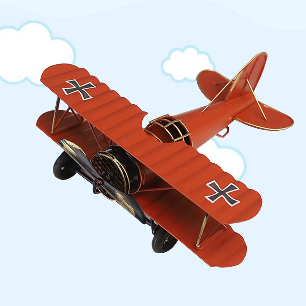 

Abaodam Home Decor Iron Metal Plane Models Handicraft Photo Props Airplane Model Desktop Ornament Birthday Gift Vintage Decor