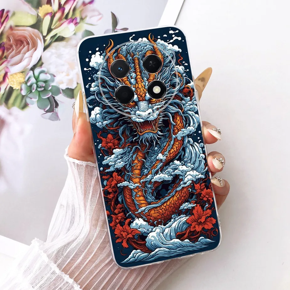 Cute Cat & Peacock Painted Soft Silicone Case - Enhanced Protective Cover