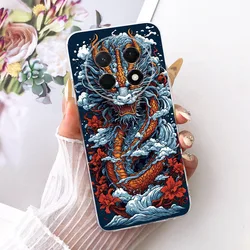Cute Cat & Peacock Painted Soft Silicone Case - Enhanced Protective Cover for Enjoy 90 Pro Max (798)