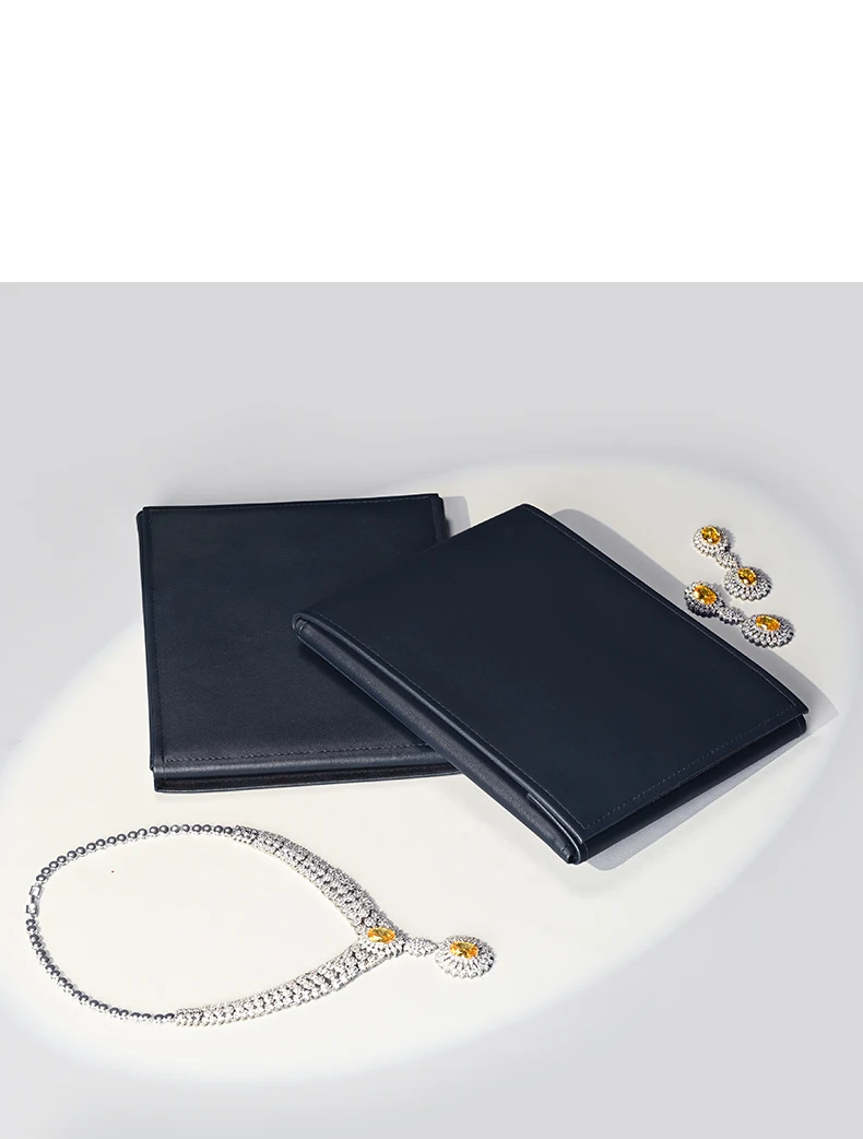 Oirlv Luxury Necklace Storage Case - Premium Faux Leather Exterior Soft Suede Interior, Jewelry Organizer for High-End Necklaces