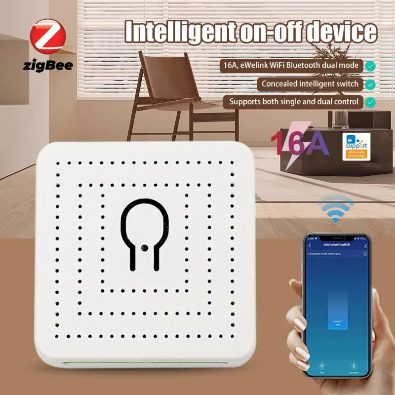 

Умный выключатель Zigbee, 10 А, двухстороннее управление, миниатюрное реле Wi-Fi, автоматический выключатель для умного дома, Alexa Alice Home