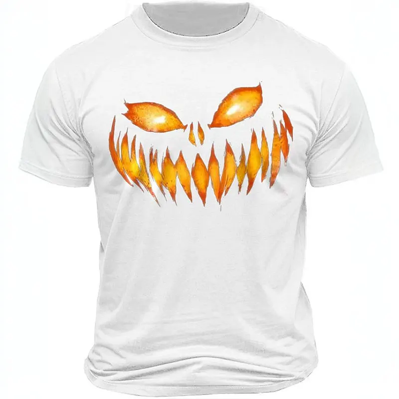 thumbnail image 1 of ¡Nuevo! Camiseta Retro con estampado de Halloween de manga corta con cuello redondo versátil a la moda para hombres disfraz de fiesta de diversión callejera, 1 of 5