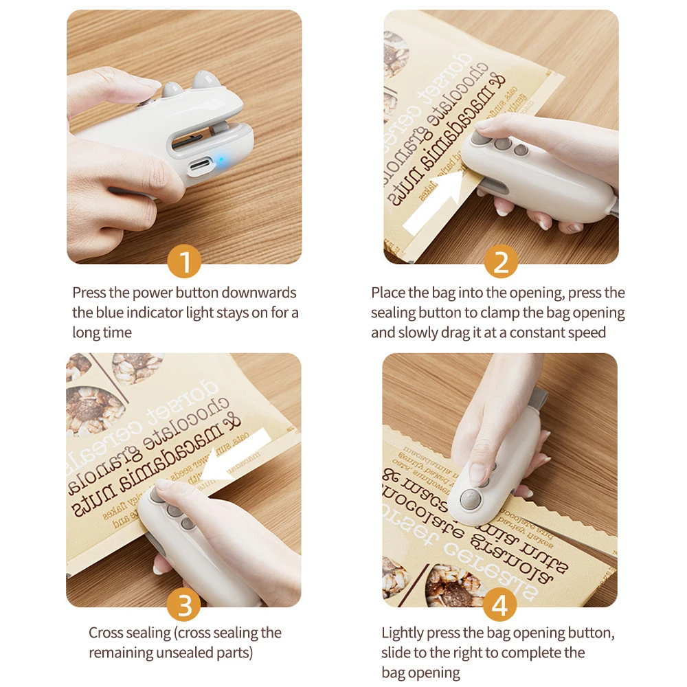Portable Plastic Bags Sealing Machine Thermoplastic Bag Sealants Handheld Food Packaging Heat Sealer