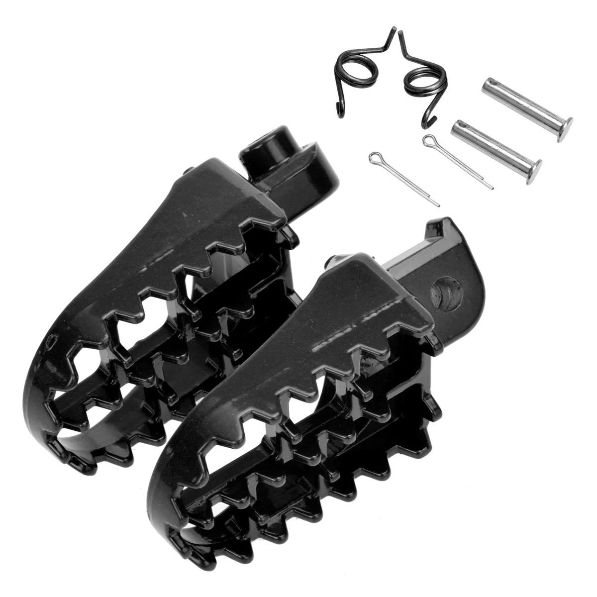 

2pcs Wide Pegs Steel 360° Roating MX Bobber Style Motorcycle Footpegs Rest Replacement for Road King ( Black )