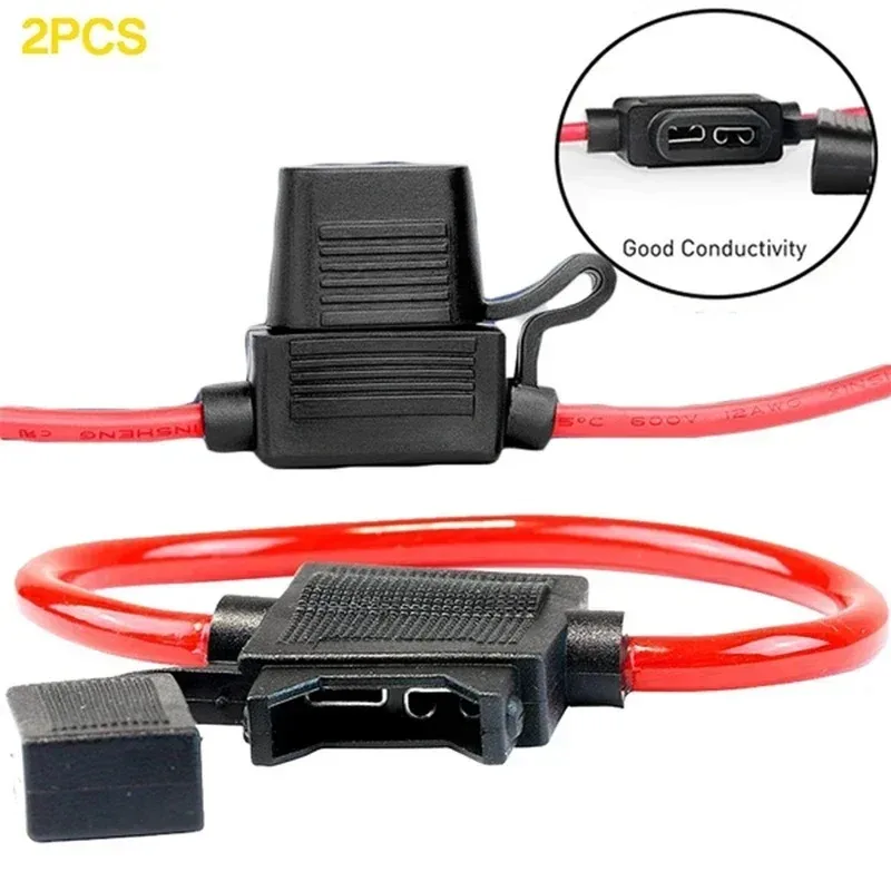 Car Mini Blade Adapter Fuse Holder Line Splash-proof Wire Cutoff Switch Socket Damp Proof for 12V 30A