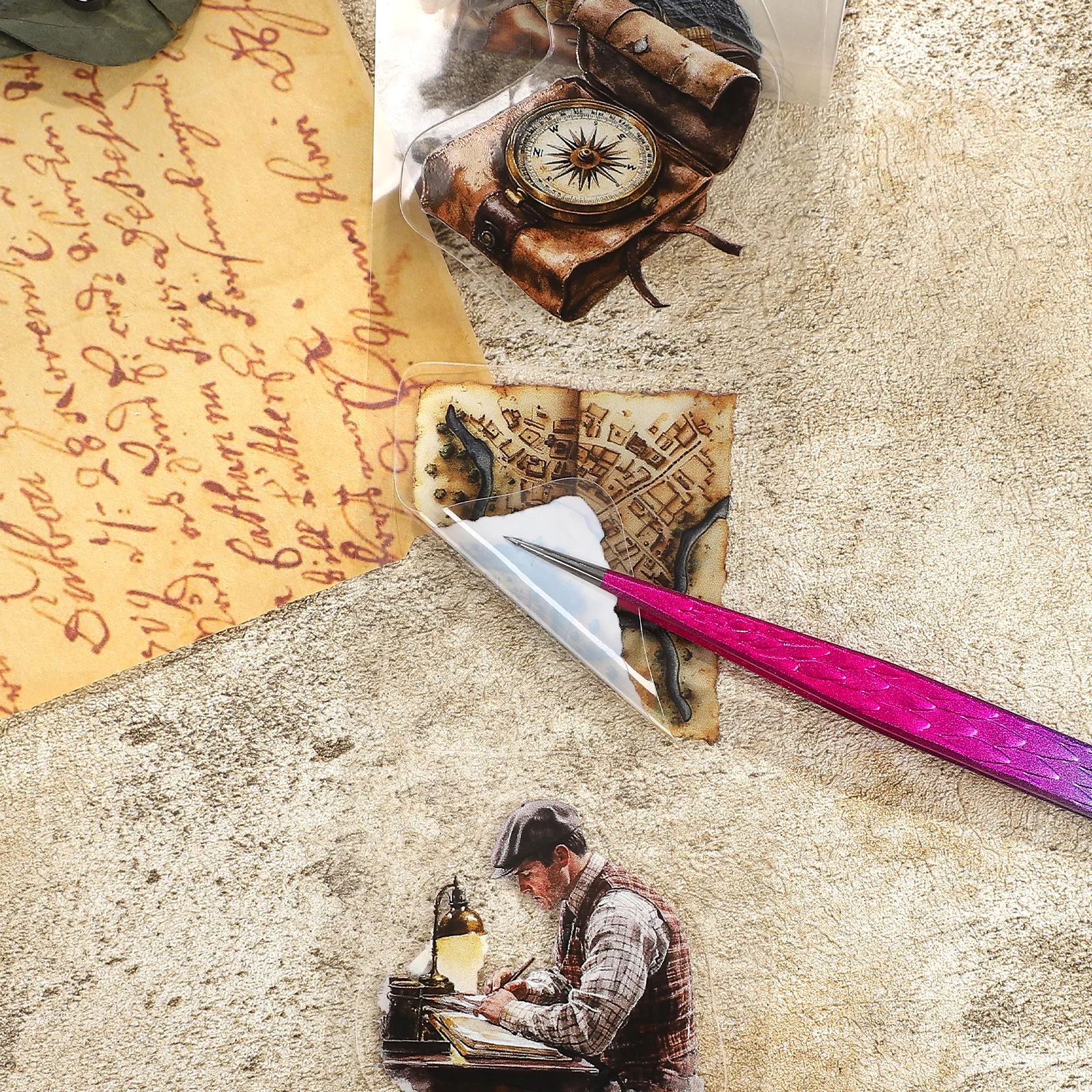 60mm*200cm 빈티지 탐정 캐릭터 풍경 PET 테이프 창의적인 DIY 저널 재료 콜라주 스크랩북킹 문구류