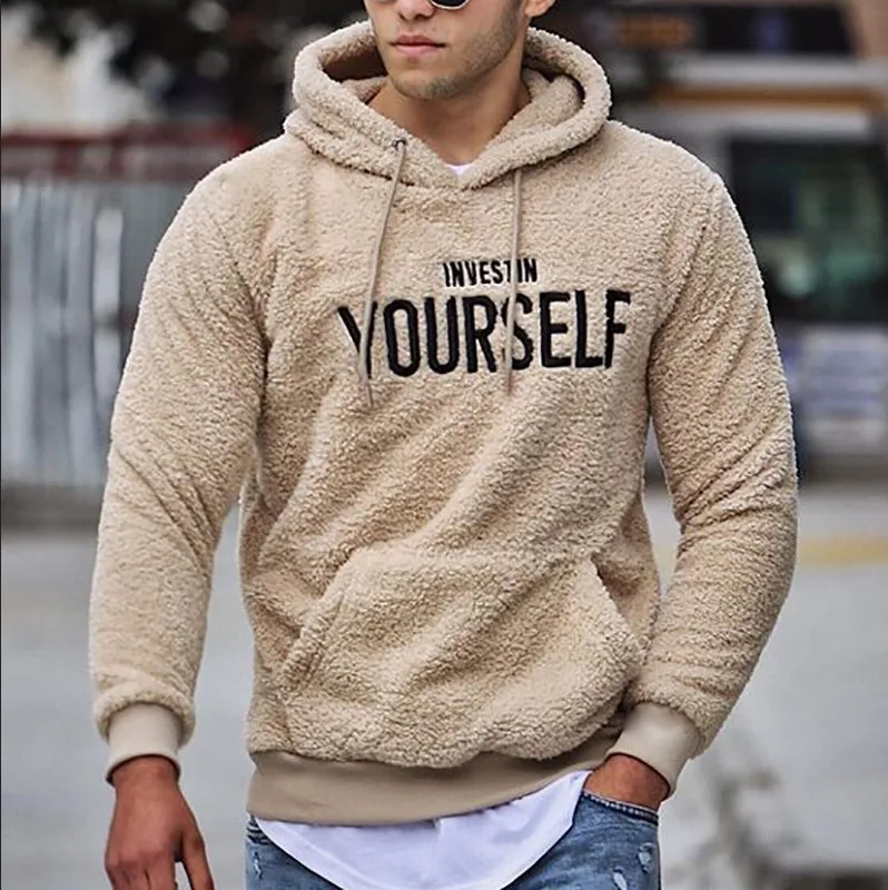 2023 Men's Hoodies Letter Embroidery Casual Long Sleeve Fashion Streetwear Male Tops Clothing Loose