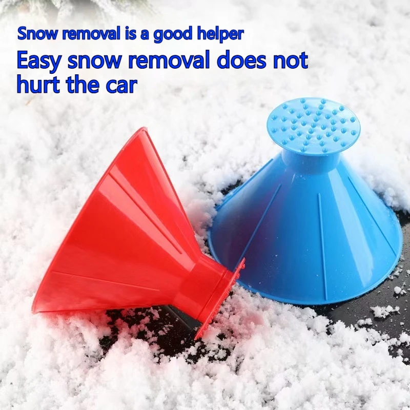 Frost removal funnel shaped cleaning tool car windshield deicer magic scrapers round shovel brush car snow scraper