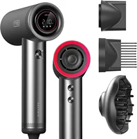 Hair Dryer with Diffuser for Curly Hair, 1500W Professional High Speed Ionic Blow Dryer with Comb, 110,000RPM Fast Dry, 4 Temps 1